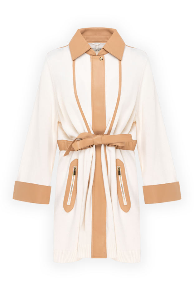 Max&Moi cardigan in wool and cashmere with contrasting leather stripes 185462 - photo 1