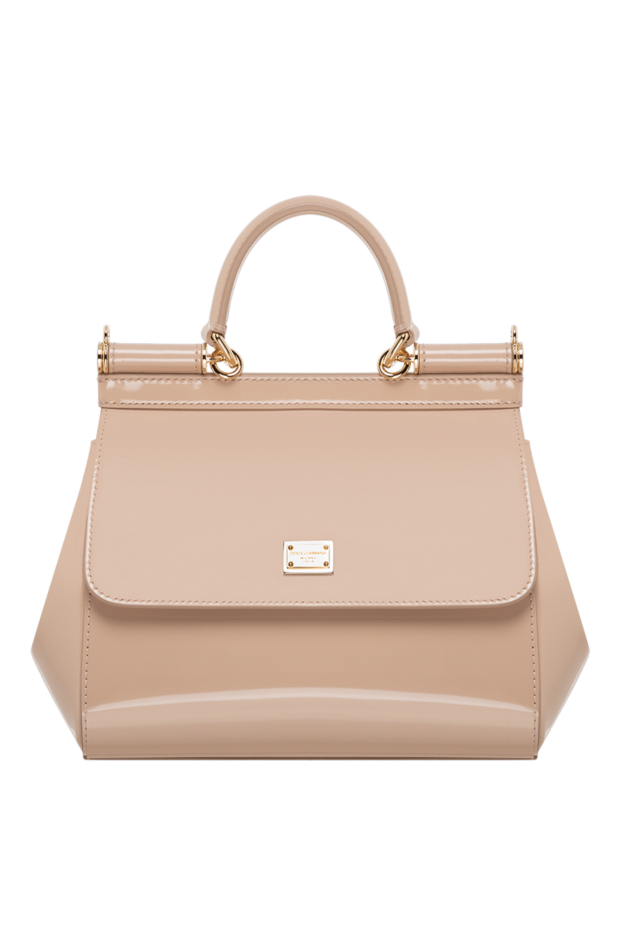 Dolce & Gabbana sicily medium beige patent leather bag 185504 - photo 1