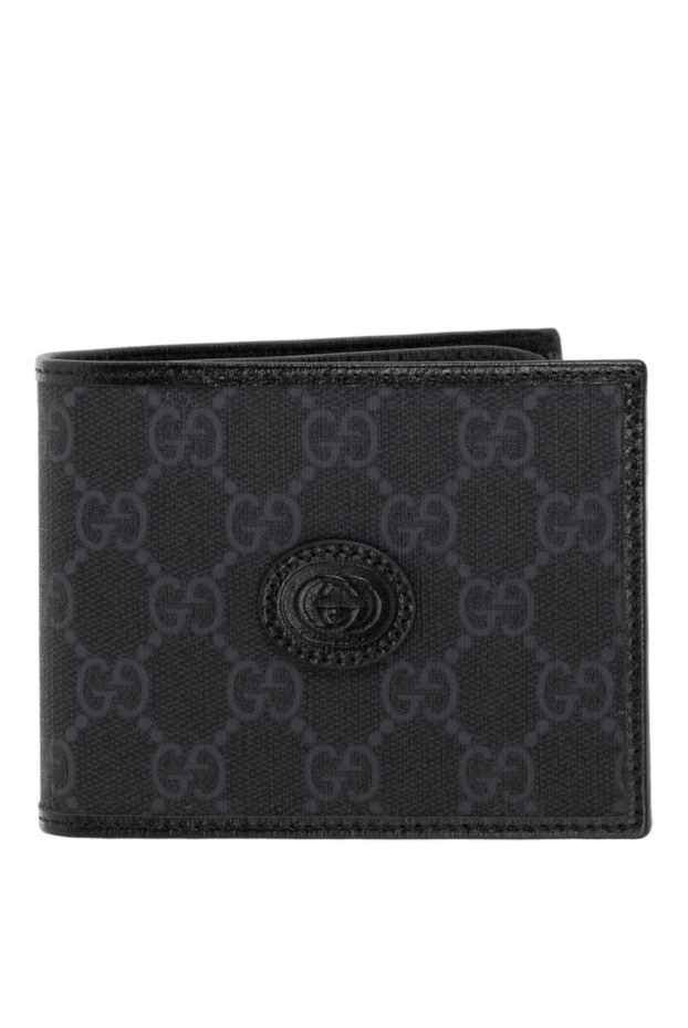 Gucci портмоне чоловіче чорне з логотипом 185521 - фото 1