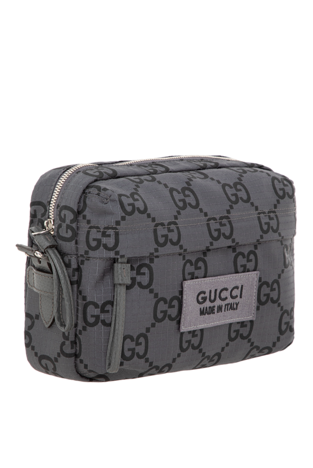 Gucci сумка через плече чоловіча сіра 185526 - фото 3