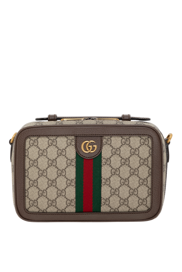 Gucci маленька сумка через плече ophidia зі стрічкою web чоловіча бежева 185527 - фото 1