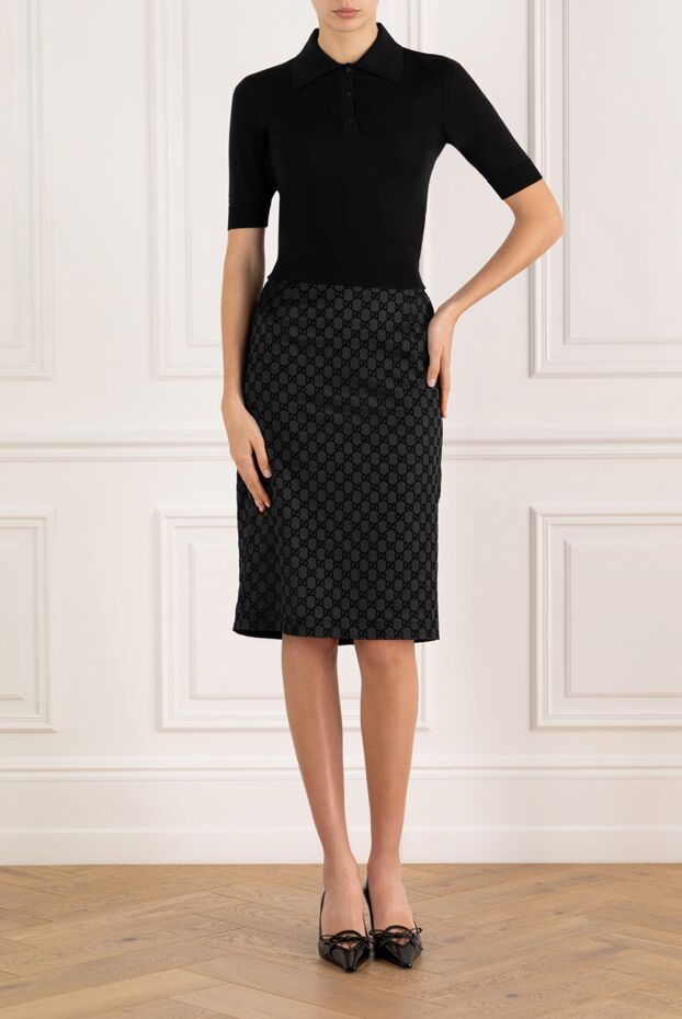 Gucci textile skirt with gg pattern black 185529 - photo 3