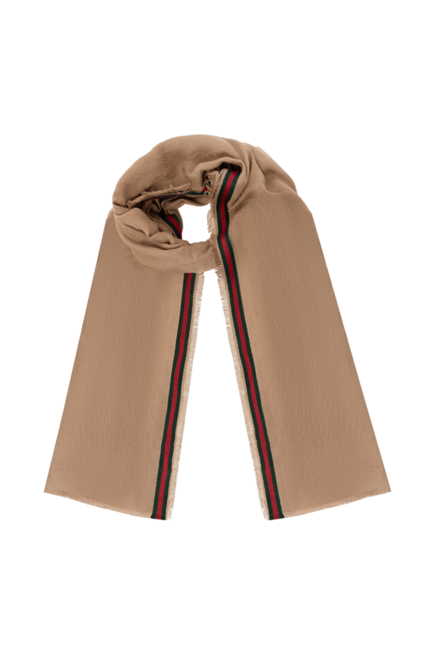 Gucci men's beige scarf with fringe 185538 - photo 1