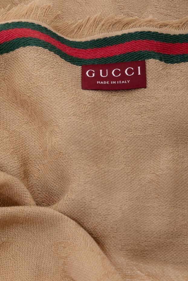 Gucci men's beige scarf with fringe 185538 - photo 3
