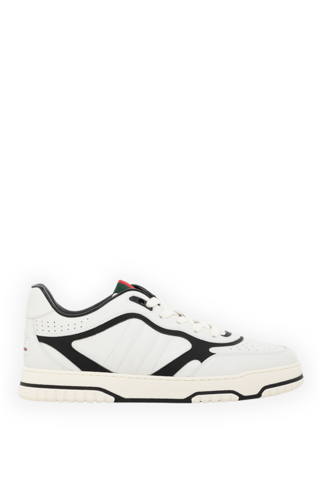 Gucci чоловічі кросівки gucci re-web білі шкіряні 185552 - фото 1