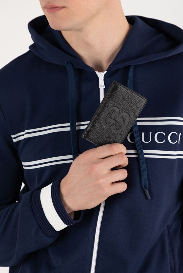 Gucci black leather business card holder with gg logo 185559 - photo 2