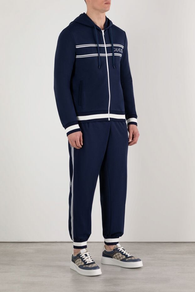 Gucci стильний спортивний костюм синій чоловічий 185562 - фото 3