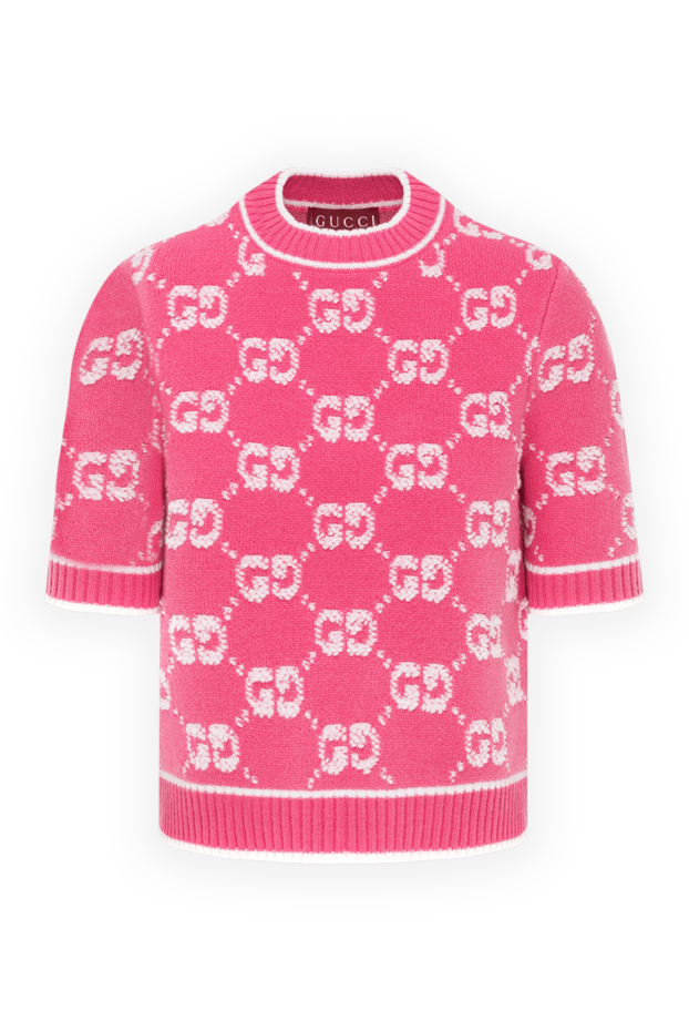 Gucci pink women's woolen jumper with logo 185565 - photo 1