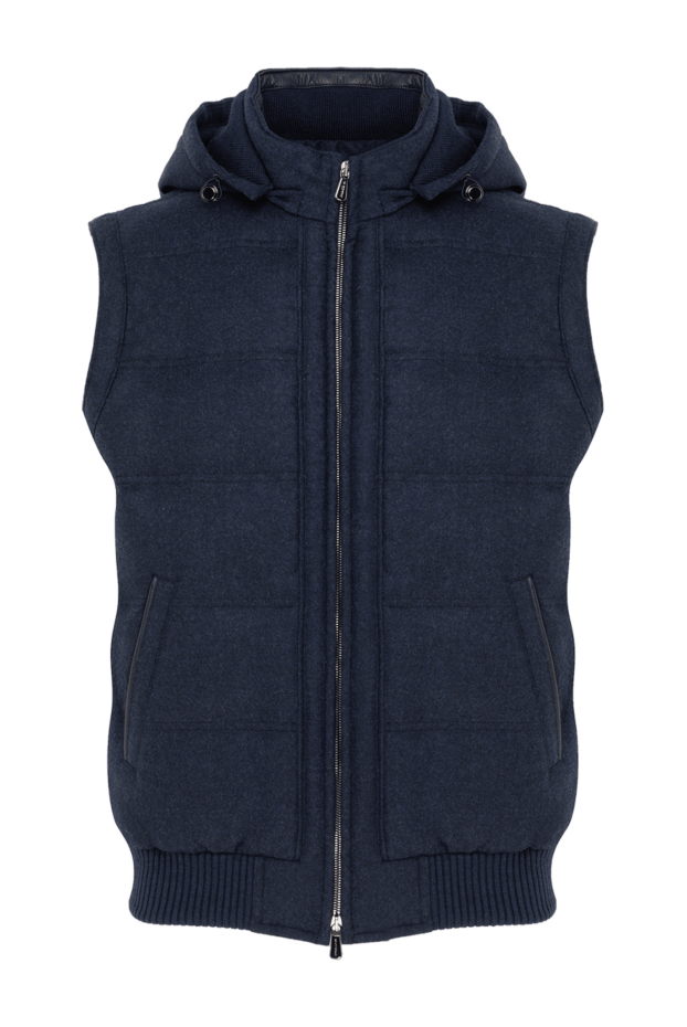 Enrico Mandelli cashmere vest men's blue with hood 185569 - photo 1