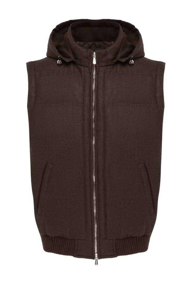 Enrico Mandelli men's brown vest with cashmere hood 185574 - photo 1