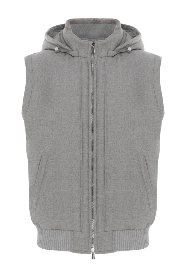 Enrico Mandelli cashmere grey vest with zip hood 185576 - photo 1
