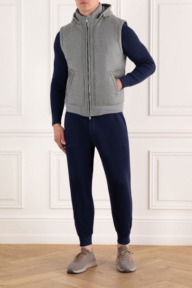 Enrico Mandelli cashmere grey vest with zip hood 185576 - photo 2