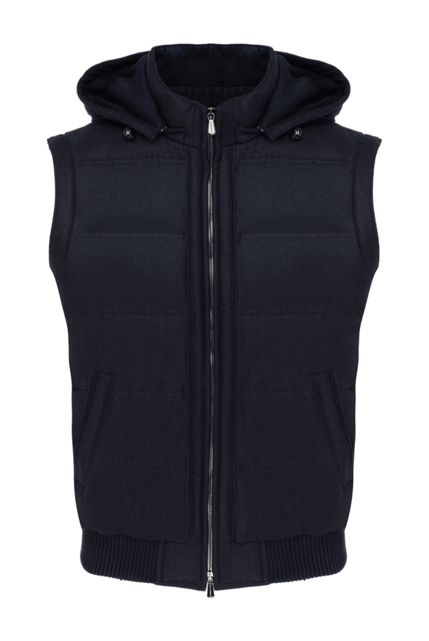 Enrico Mandelli men's blue cashmere vest with zipper 185577 - photo 1