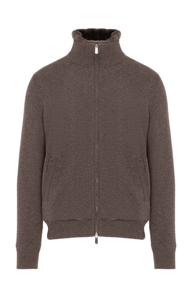 Svevo men's cashmere jacket with fur, brown 185594 - photo 1