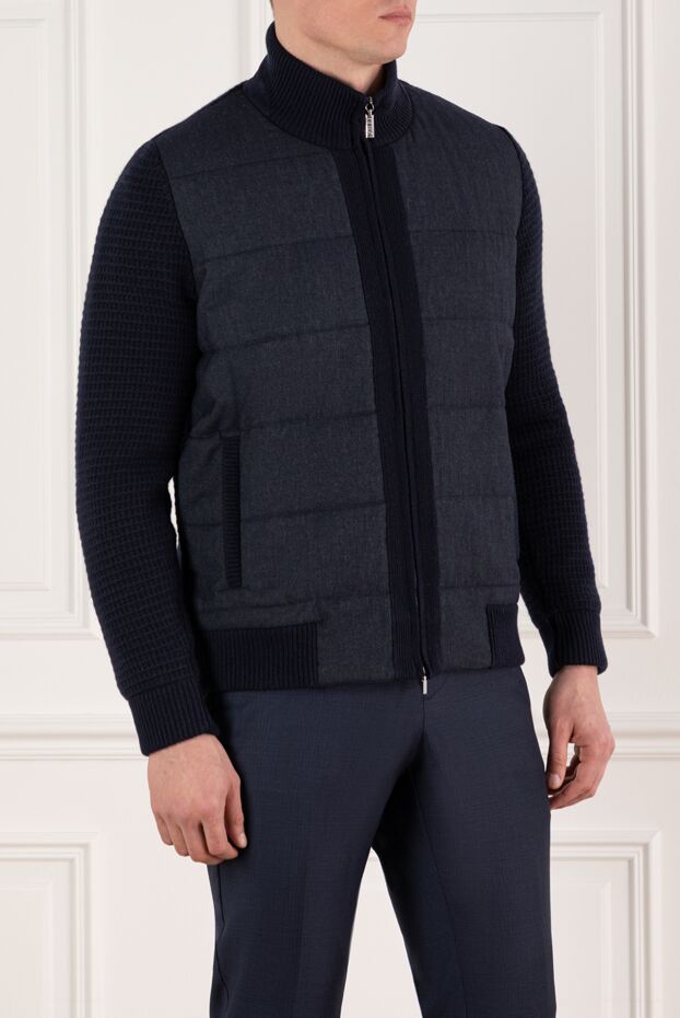 Zilli men's blue cashmere bomber jacket 185617 - photo 3