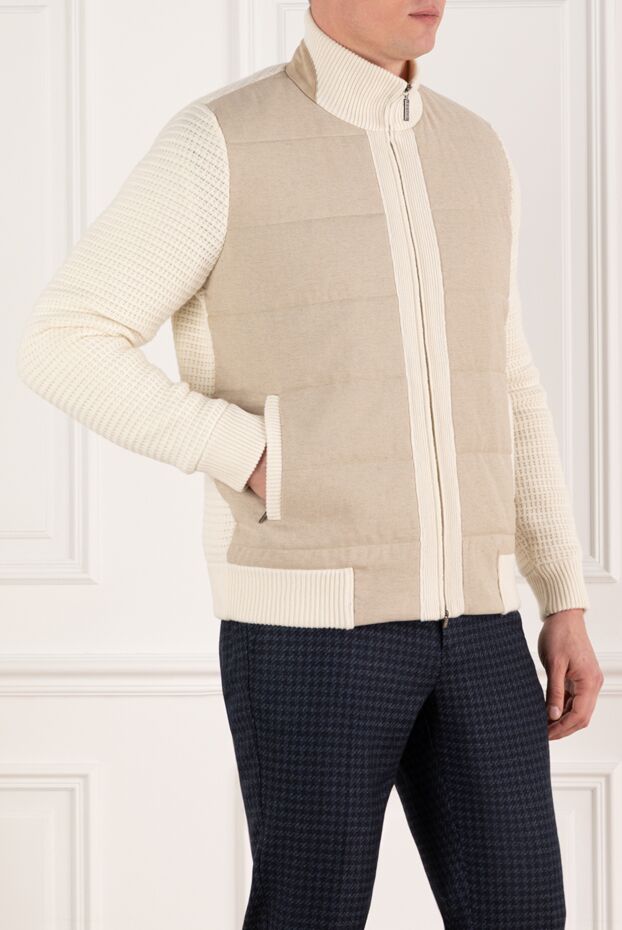 Zilli beige men's cashmere bomber jacket 185618 - photo 3