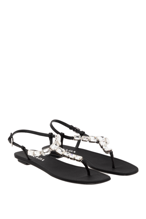 Prada women's sandals black with rhinestones 185650 - photo 3