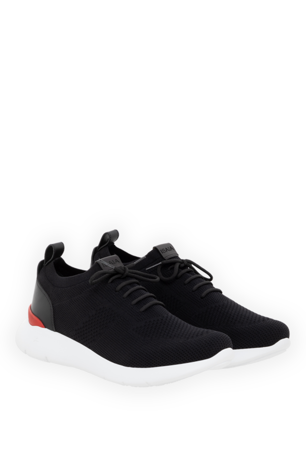 Isaia men's black cotton sneakers 185663 - photo 3