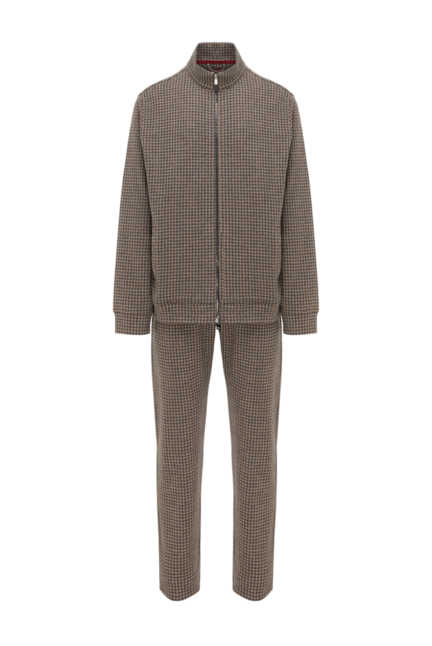 Isaia men's walking suit, brown, checkered 185675 - photo 1