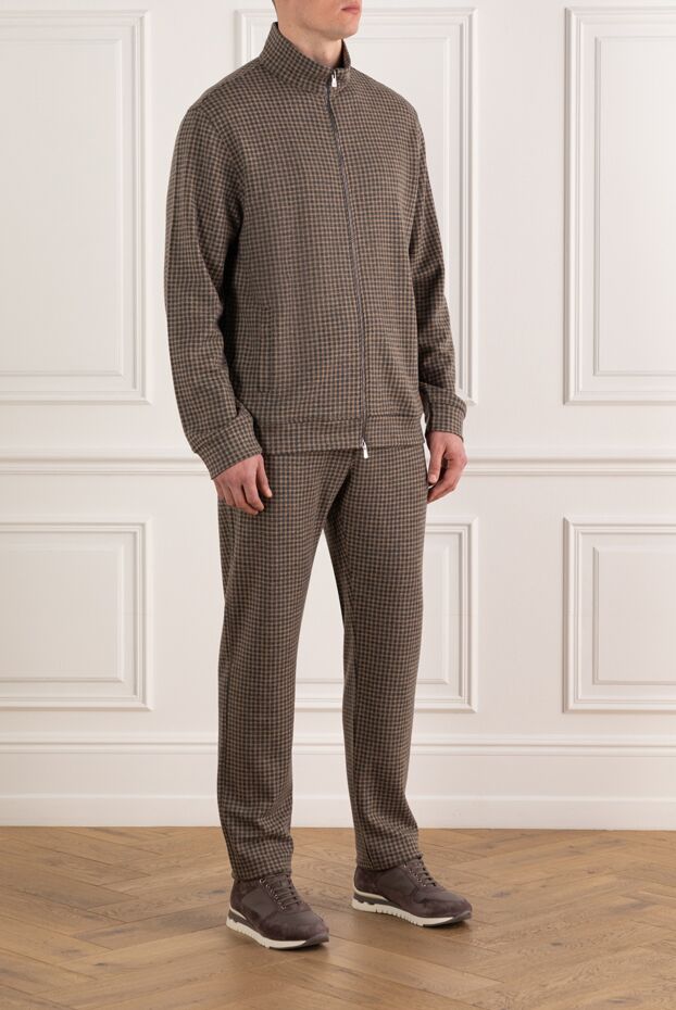 Isaia men's walking suit, brown, checkered 185675 - photo 3