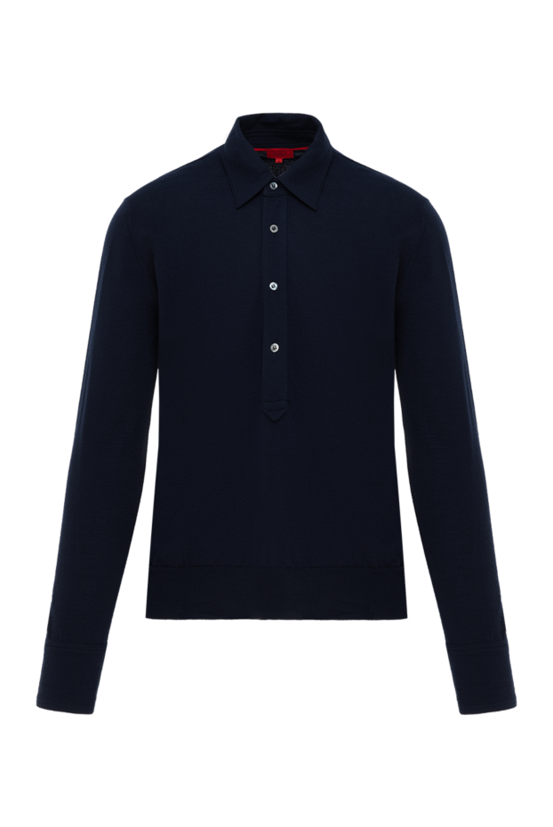 Isaia men's long sleeve cashmere polo blue 185681 - photo 1