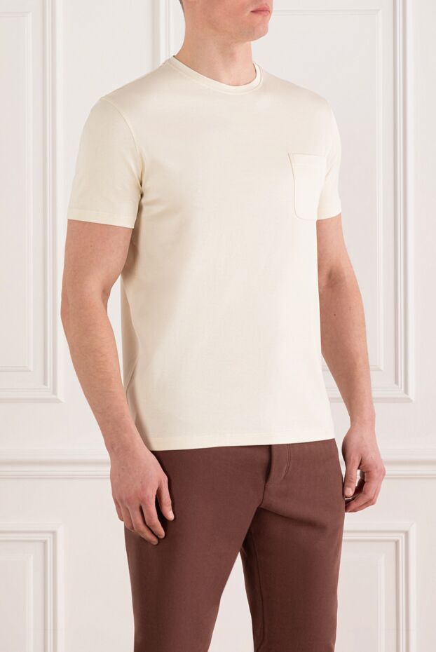 Isaia yellow men's cotton t-shirt 185683 - photo 3