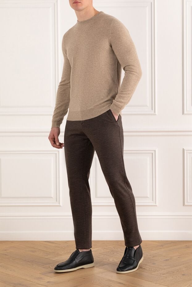 Kiton men's brown wool trousers 185699 - photo 2