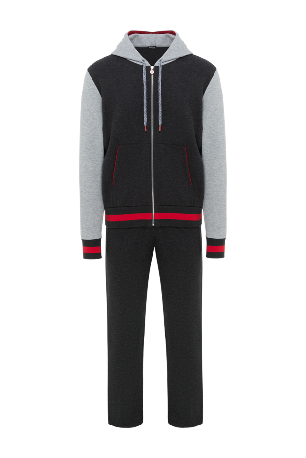 Kiton спортивний чоловічий костюм з бавовни та кашеміру сірий 185709 - фото 1