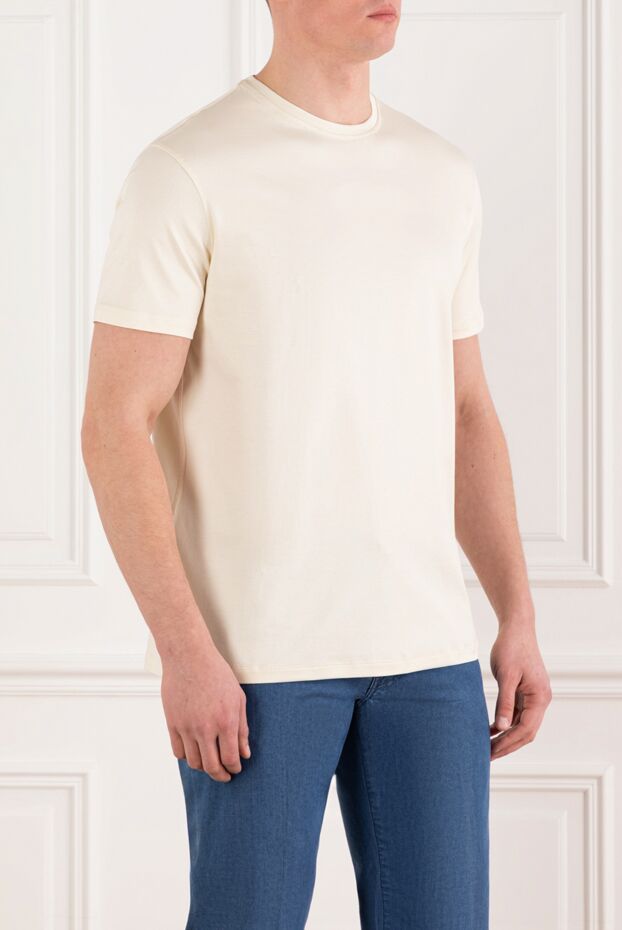 Isaia classic crew neck tee in ivory 185715 - photo 3