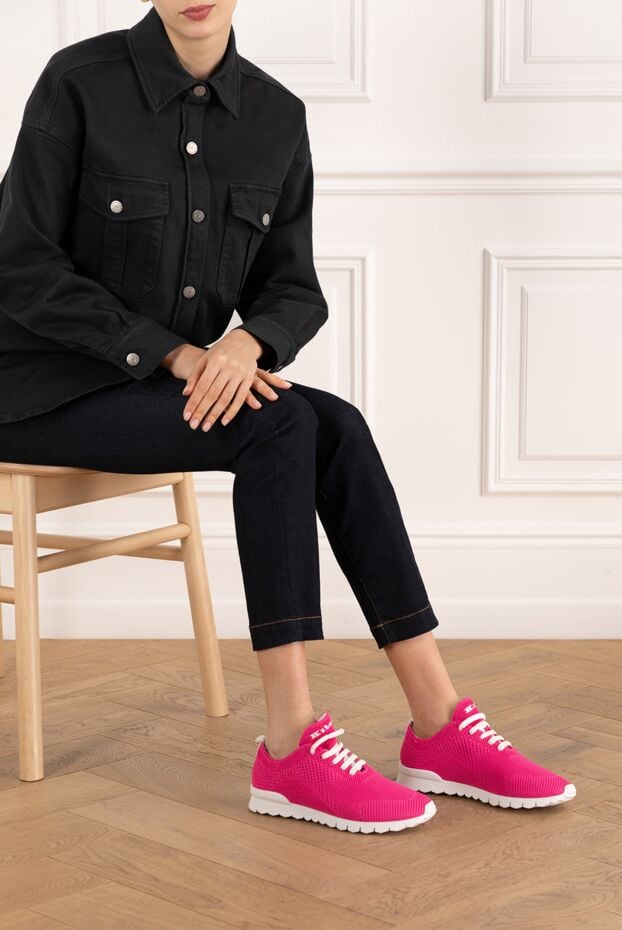 Kiton women's pink mesh fit sneakers 185720 - photo 2