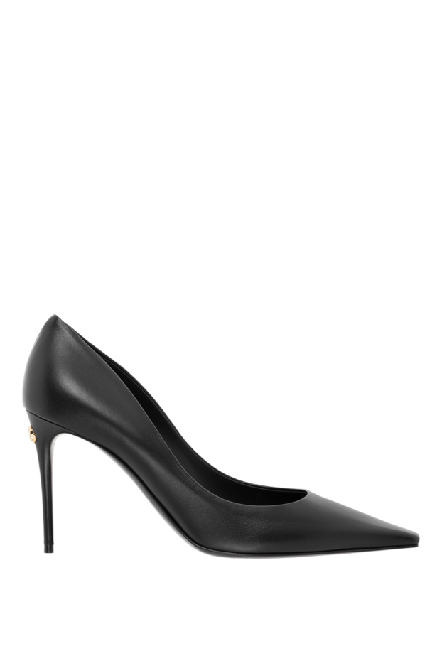 Black genuine leather pumps - photo 1