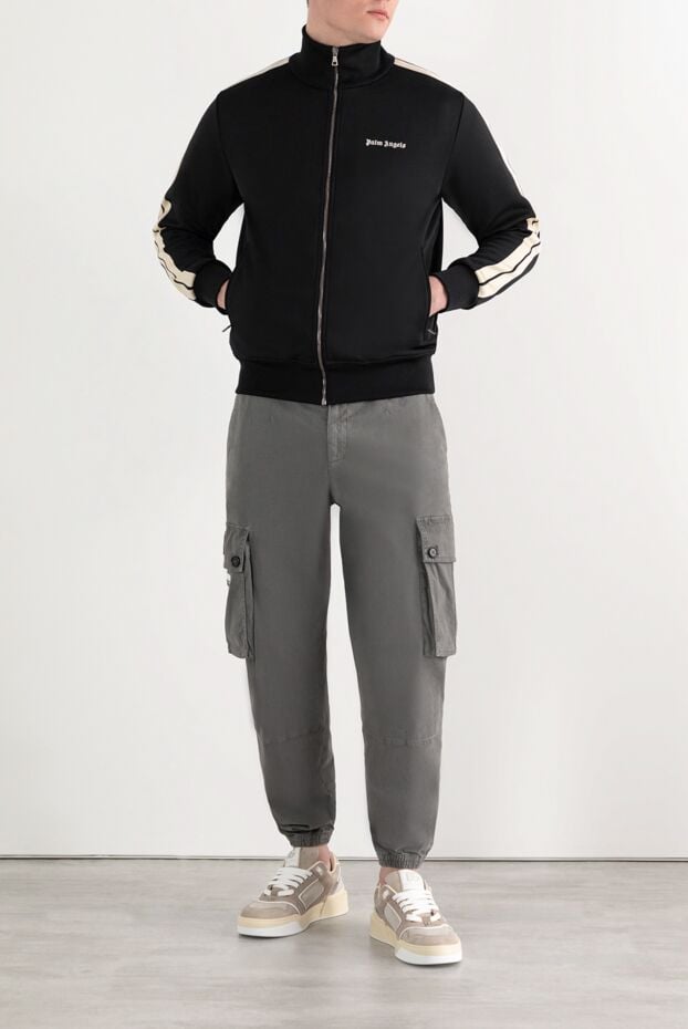 Men's sports jacket with stripes, black - photo 2
