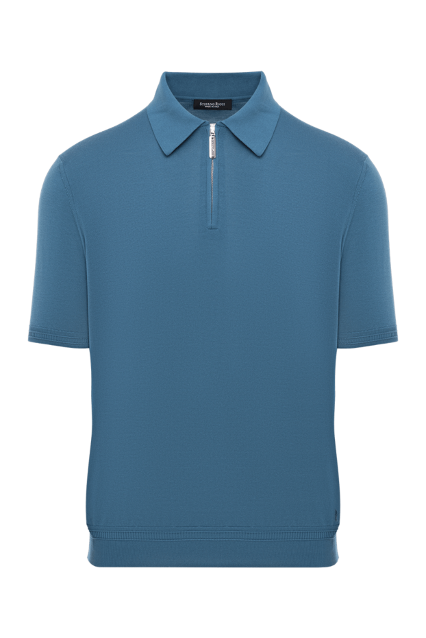 Stefano Ricci men's navy blue knit polo shirt with hidden zipper 186110 - photo 1