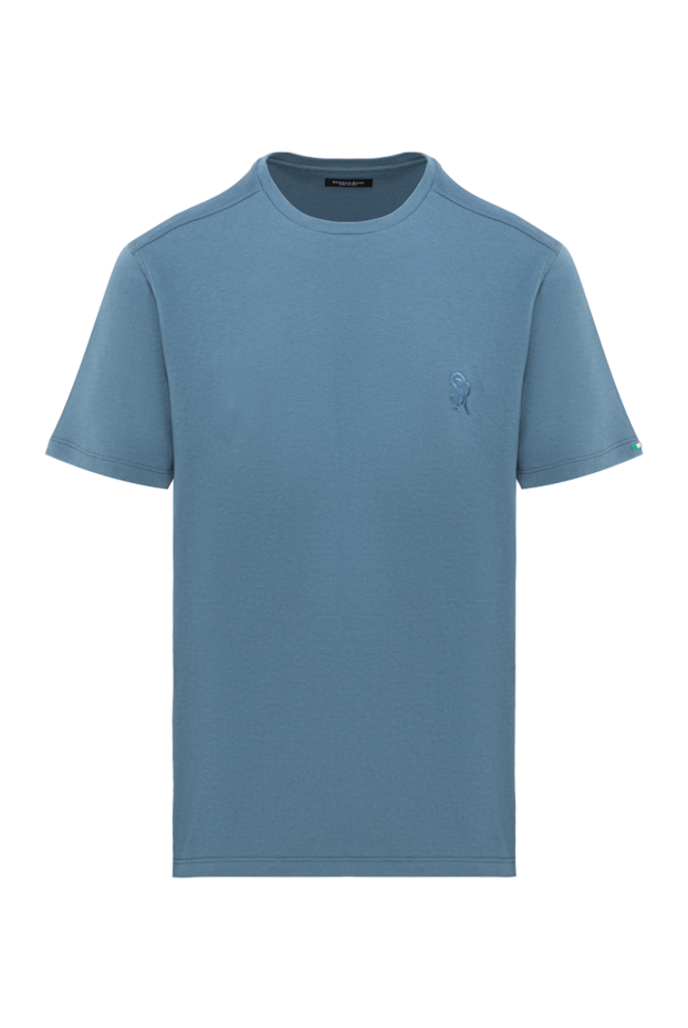 Stefano Ricci blue t-shirt for men made of cotton and modal with logo 186119 - photo 1