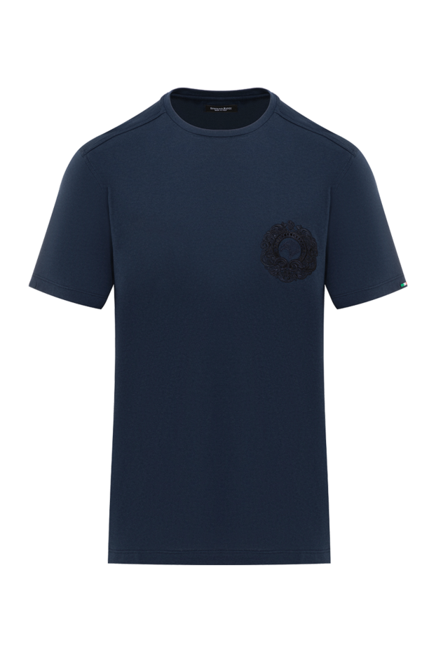 Stefano Ricci men's t-shirt made of cotton and modal with logo blue 186120 - photo 1