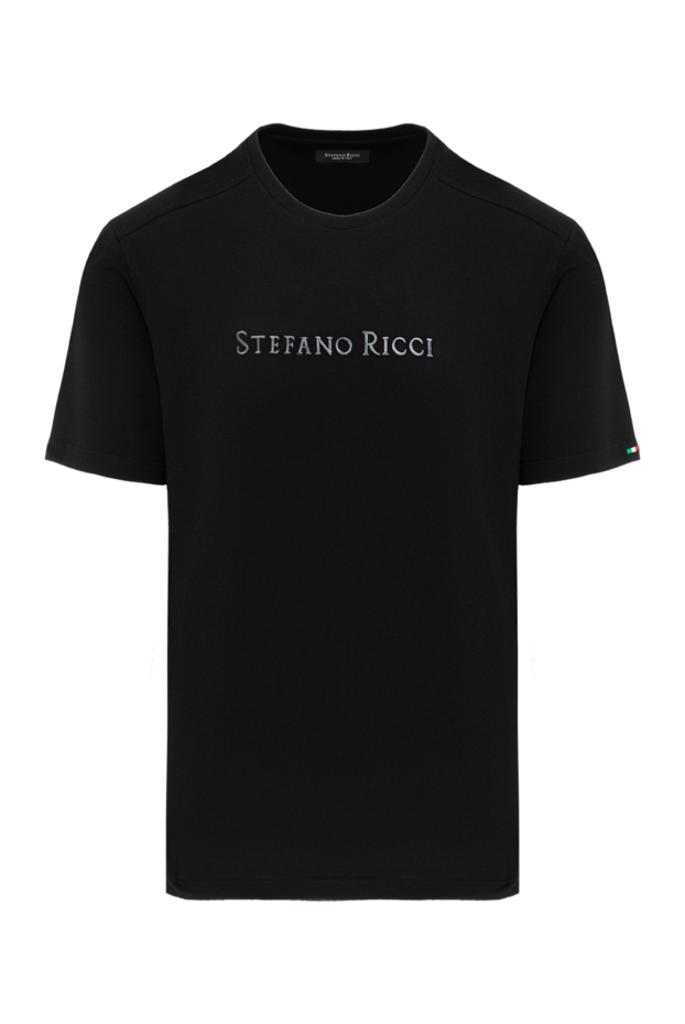 Stefano Ricci men's t-shirt made of cotton and modal with logo, black 186127 - photo 1