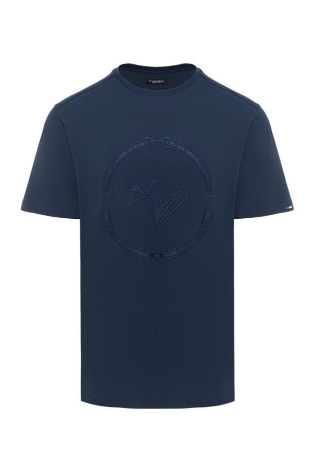 Stefano Ricci men's blue cotton modal t-shirt with logo 186128 - photo 1