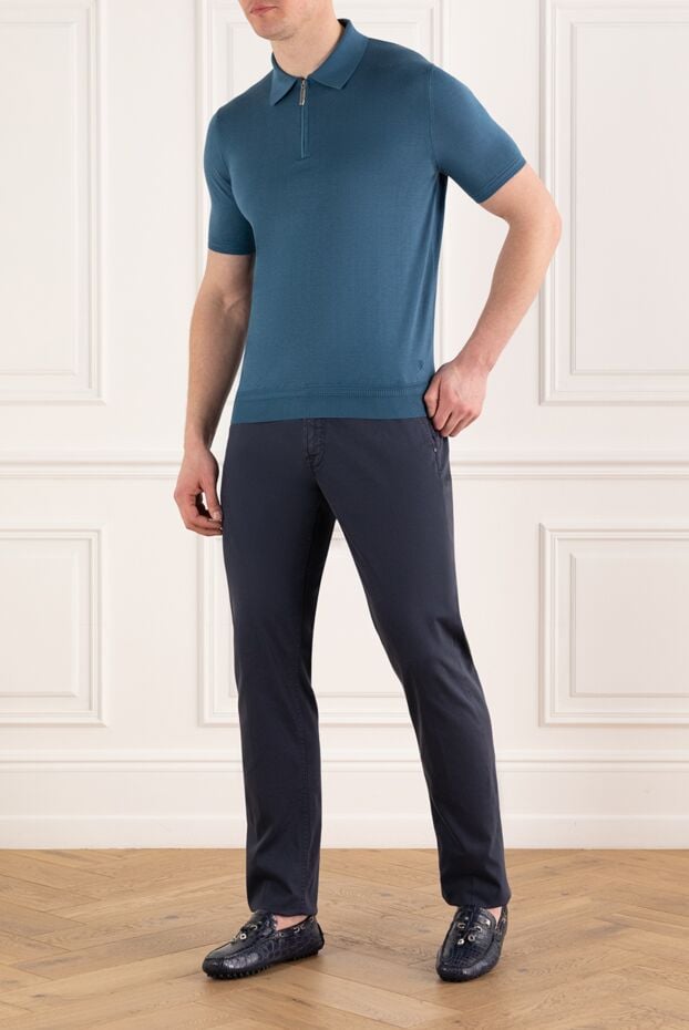 Stefano Ricci men's blue trousers with a worn effect 186151 - photo 2