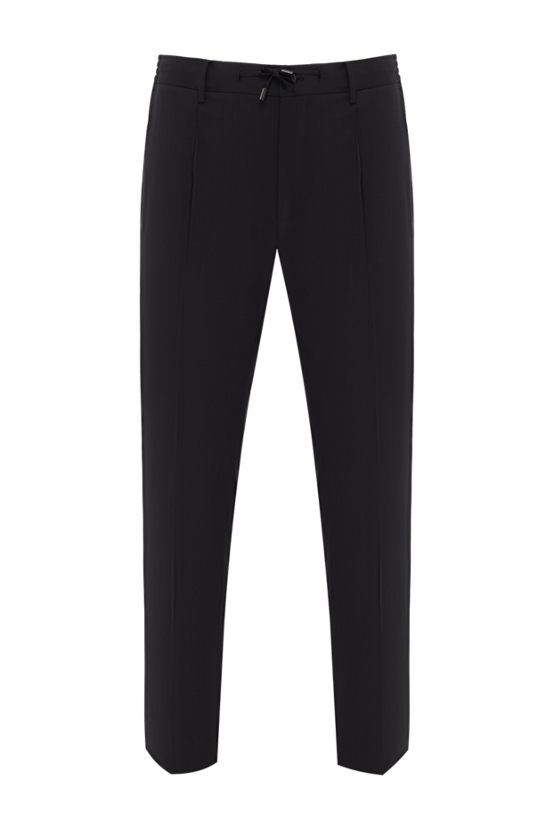 Stefano Ricci men's black woolen trousers with drawstrings 186158 - photo 1