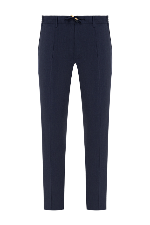 Stefano Ricci tight men's blue trousers with pintucks, woolen 186159 - photo 1