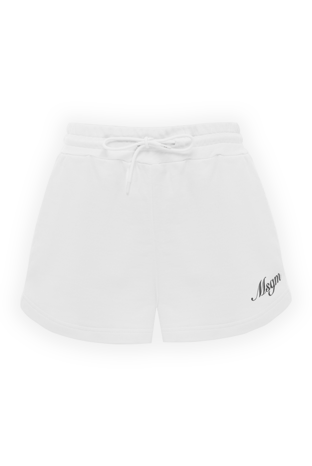 MSGM women's white shorts with tie with logo 186180 - photo 1