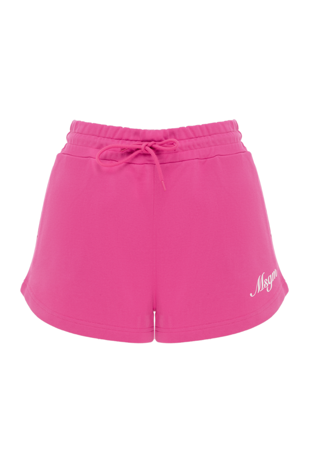 MSGM women's pink shorts with tie with logo 186183 - photo 1