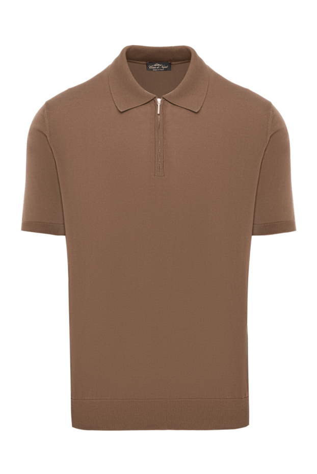 Cesare di Napoli silk polo brown with zipper 186184 - photo 1