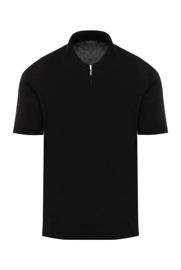 Cesare di Napoli silk polo black with zipper 186185 - photo 1