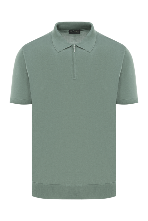 Cesare di Napoli men's green silk polo with zipper 186191 - photo 1