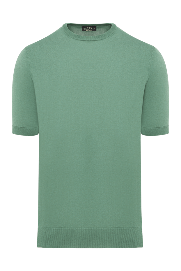 Cesare di Napoli green jumper with short sleeves for men made of cotton and silk 186230 - photo 1