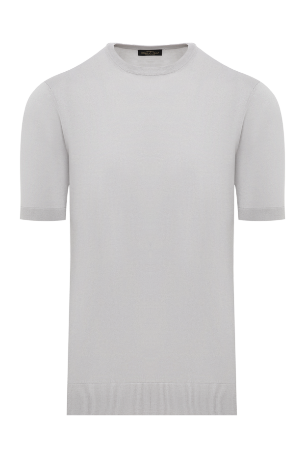 Cesare di Napoli gray short sleeve jumper for men made of cotton and silk 186231 - photo 1