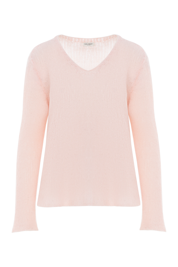 Saint Laurent women's pink jumper with v-neck 186274 - photo 1
