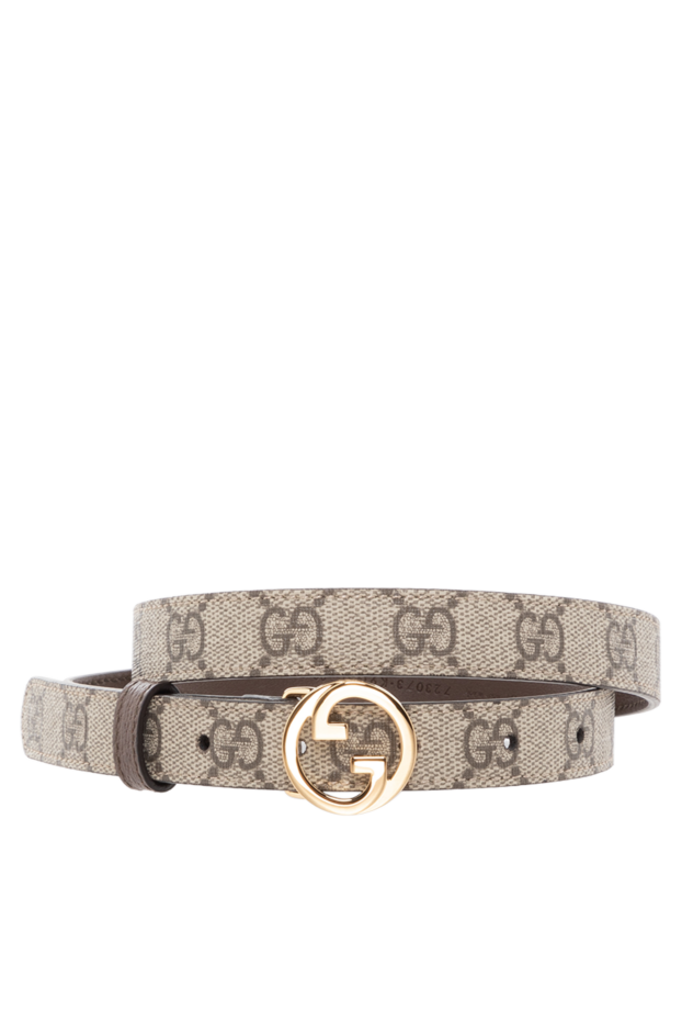 Gucci narrow gg belt made of genuine leather, brown 186298 - photo 1