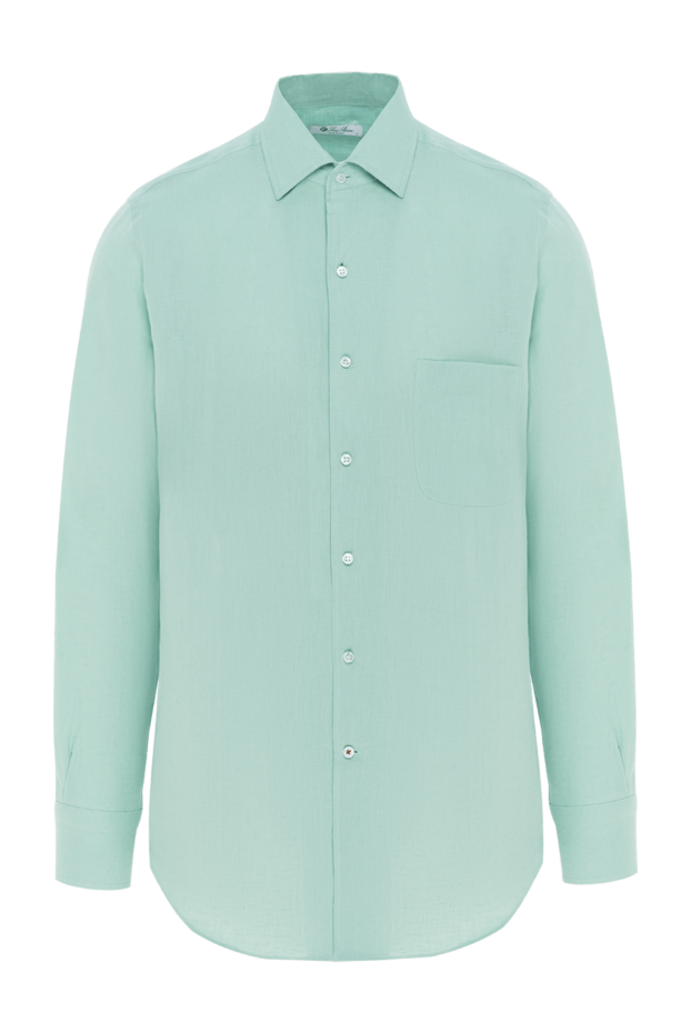 Loro Piana men's classic linen shirt green 186340 - photo 1